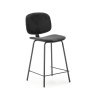 Anna Low Bar Stool Fabric Black