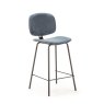 Anna Low Bar Stool Fabric Blue