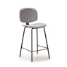 Anna Low Bar Stool Fabric Grey