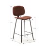 Anna Low Bar Stool Fabric Rust Dimensions