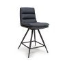 Nobo Swivel Low Bar Stool Faux Leather Black