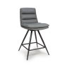 Nobo Swivel Low Bar Stool Faux Leather Grey