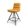 Nobo Swivel Low Bar Stool Faux Leather Ochre