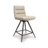 Nobo Swivel Low Bar Stool Faux Leather Taupe