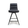 Nobo Swivel Low Bar Stool Faux Leather Black 2