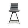 Nobo Swivel Low Bar Stool Faux Leather Grey 2
