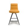 Nobo Swivel Low Bar Stool Faux Leather Ochre 2