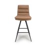 Nobo Swivel High Bar Stool Faux Leather Tan 2