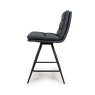 Nobo Swivel Low Bar Stool Faux Leather Black 3