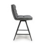 Nobo Swivel Low Bar Stool Faux Leather Grey 3