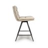 Nobo Swivel Low Bar Stool Faux Leather Taupe 3
