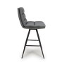 Nobo Swivel High Bar Stool Faux Leather Grey 3