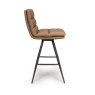 Nobo Swivel High Bar Stool Faux Leather Tan 3