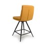 Nobo Swivel Low Bar Stool Faux Leather Ochre 4