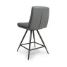 Nobo Swivel Low Bar Stool Faux Leather Grey 5