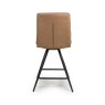 Nobo Swivel Low Bar Stool Faux Leather Tan 5