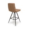 Nobo Swivel High Bar Stool Faux Leather Tan 5