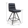 Nobo Swivel Low Bar Stool Faux Leather Black 5