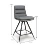 Nobo Swivel Low Bar Stool Faux Leather Grey 7