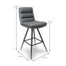 Nobo Swivel High Bar Stool Faux Leather Grey 7