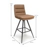 Nobo Swivel High Bar Stool Faux Leather Tan 7