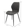 Sheldon Dining Chair Faux Leather Charcoal Dimensions
