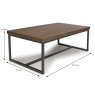Boston Coffee Table Smoked Oak DIMENSIONS