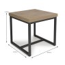 Boston Lamp Table Rustic Oak DIMENSIONS