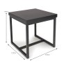 Boston Lamp Table  Black DIMENSIONS