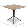 Boston 4 Person Square Dining Table Rustic Oak 80x80 DIMENSIONS