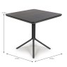 Boston 4 Person Square Dining Table Black 80x80 
