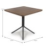 Boston 4 Person Square Dining Table Smoked Oak 80x80 DIMENSIONS