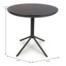Boston 2 Person Round Dining Table  Black 80cm DIMENSIONS