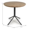 Boston 2 Person Round Dining Table Rustic Oak 80cm DIMENSIONS