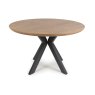 Boston 4 Person Round Dining Table Rustic Oak