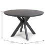 Boston 4 Person Round Dining Table Black 120cm DIMENSIONS