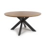Boston 6 Person Round Dining Table Rustic Oak