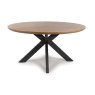 Boston 6 Person Round Dining Table Rustic Oak 2