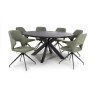 Boston 6 Person Round Dining Table Black 4