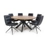 Boston 6 Person Round Dining Table Rustic Oak 4