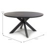 Boston 6 Person Round Dining Table Black 150cm DIMENSIONS