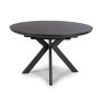 Boston 4-6 Person Extending Round Dining Table Black 3