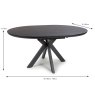 Boston 4-6 Person Extending Round Dining Table Black 120-160cm DIMENSIONS
