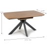 Boston 6-8 Person Extending Dining Table Rustic Oak 140-180cm DIMENSIONS