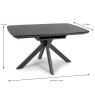 Boston 6-8 Person Extending Dining Table Black 140-180cm DIMENSIONS