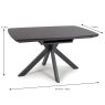 Boston 6-8 Person Extending Dining Table Black 140-180cm dimensions