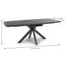 Boston 6-8 Person Extending Dining Table Black 180-200cm DIMENSIONS