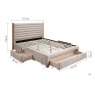 Arabella Fabric Double Bedstead with Storage Grey  King Dimensions