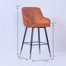 Clifden High Bar Stool Fabric Carmel Dimensions
