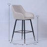 Clifden High Bar Stool Fabric Cream Dimensions